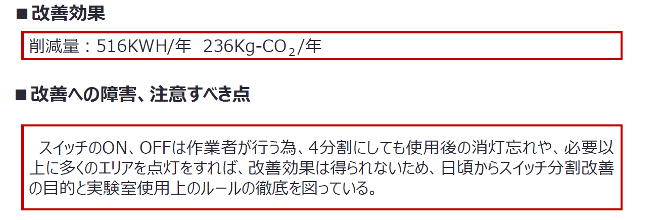 1-2実験室証明スイッチの区画点灯化